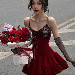 Fashion Red Women‘s Dress  S606