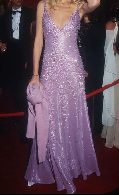 Gorgeous Purple Satin Beaded Mermaid Evening Dress,Long Party Prom Gown cc2599