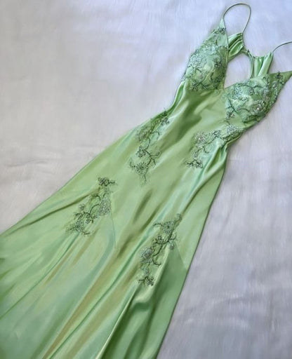 Vintage Mermaid Spaghetti Straps Backless Long Prom Dress Evening Dress Formal Dress SD2200