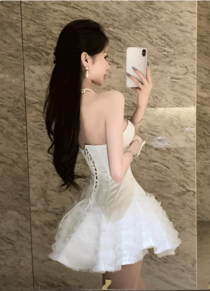Pretty Homecoming Dress  Sweetheart Lace Short Prom Dress Back to School Outfits Party Dress  D6052