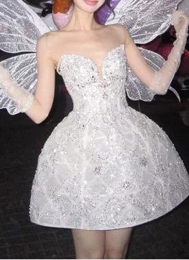 Shimmering Homecoming Dress Sweetheart Sequins Short Prom Dress Back to School Outfits Party Dress  D6060