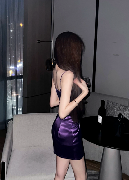 Chic Homecoming Dress Spaghetti Straps Lace Pleated Rhinestone Short Prom Dress Back to School Outfits Party Dress  D6077