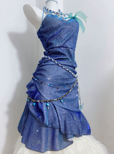 Pretty Homecoming Dress Spaghetti Straps Sequins Prom Dress Back to School Outfits Party Dress  D6150