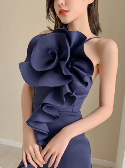 Elegant Homecoming Dress Asymmetic Flowers Prom Dress Back to School Outfits Party Dress  D6160