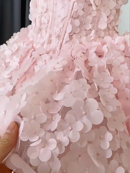 Elegant Homecoming Dress Strapless Cascade Butterfly Prom Dress Back to School Outfits Party Dress  D6205