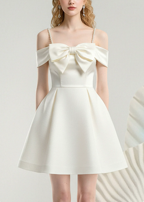 New Homecoming Dress Spqghetti Strap Bowknot Prom Dress Back to School Outfits Party Dress  D6247