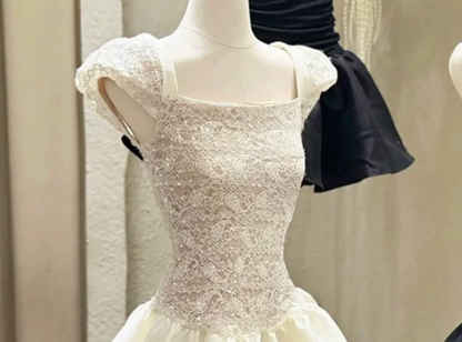 Elegant Homecoming Dress Square Lace Prom Dress Back to School Outfits Party Dress  D6268