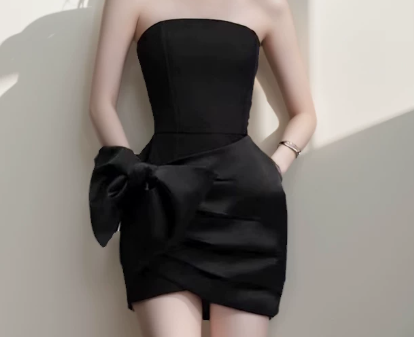 New Homecoming Dress Strapless Bowknot Prom Dress Back to School Outfits Party Dress  D6273