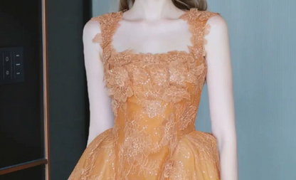 Stunning Homecoming Dress Square Applique Prom Dress Back to School Outfits Party Dress  D6301