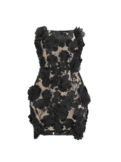 Shiny Homecoming Dress Strapless Lace Applique Dress Back to School Outfits Party Dress  D6330