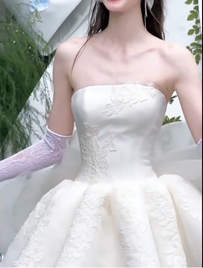 Stunning Homecoming Dress Strapless Applique Bowknot  Dress Back to School Outfits Party Dress  D6335