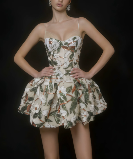New Homecoming Dress Spaghetti Strap Dress Back to School Outfits Party Dress  D6343