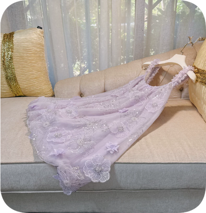 New Homecoming Dress Sheer Straps Flower Beading Dress Back to School Outfits Party Dress  D6348