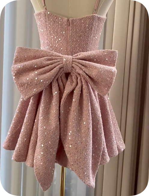 Sweet Homecoming Dress Square Bowknot Dress Back to School Outfits Party Dress  D6364