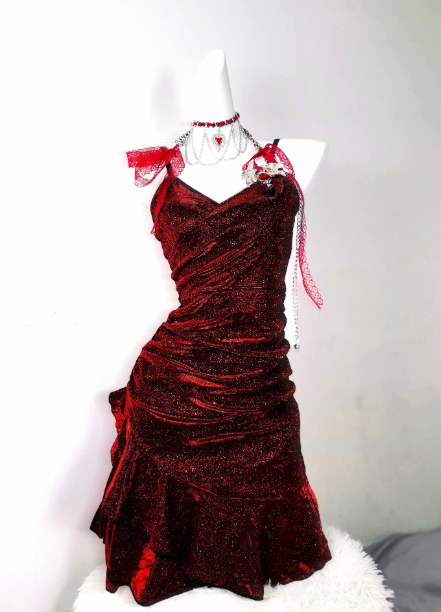 Pretty Homecoming Dress Spaghetti Strap Hugging Back to School Outfits Party Dress  D6441