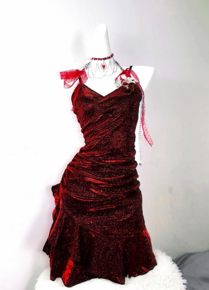 Pretty Homecoming Dress Spaghetti Strap Hugging Back to School Outfits Party Dress  D6441