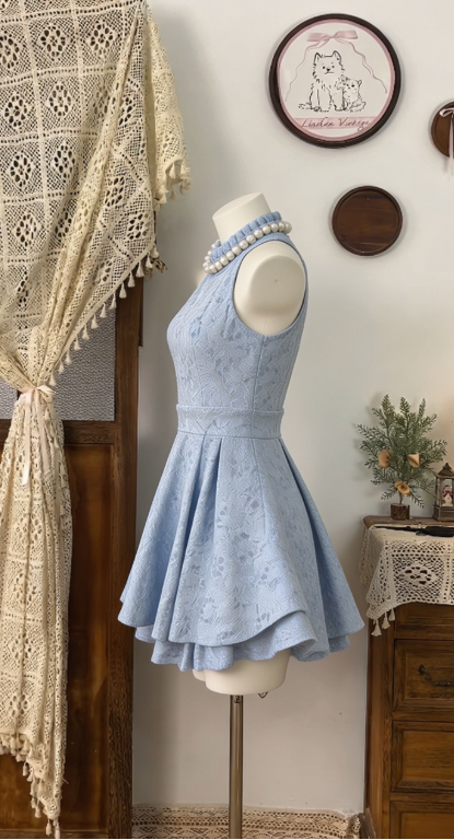 Stunning Homecoming Dress High Collar Backless Back to School Outfits Party Dress  D6498