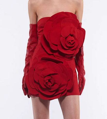 Pretty Homecoming Dress Strapless Bowknot Back to School Outfits Party Dress  D6518