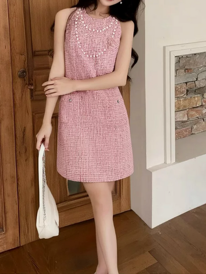 Elegant Homecoming Dress Jewel Pearl Back to School Outfits Party Dress  D6520