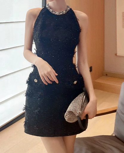 Elegant Homecoming Dress Jewel Rinestone Back to School Outfits Party Dress  D6521