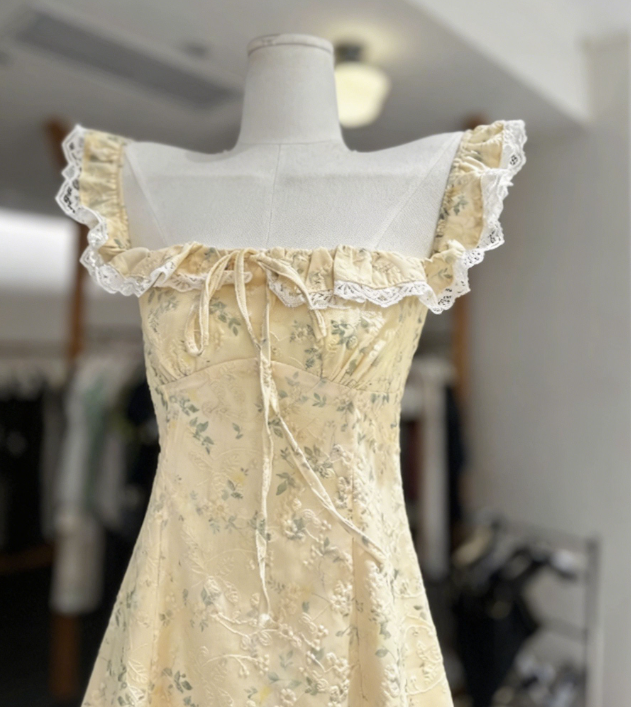 Cute Homecoming Dress Square Lace Back to School Outfits Party Dress  D6567