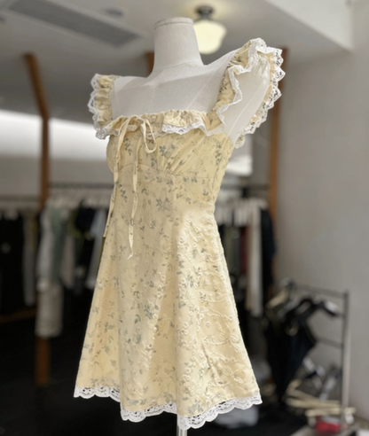 Cute Homecoming Dress Square Lace Back to School Outfits Party Dress  D6567