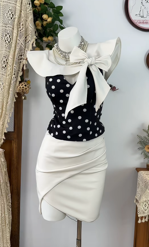Pretty Homecoming Dress Jewel Bowknot Pleated Back to School Outfits Party Dress  D6608