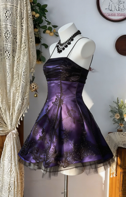 Stunning Homecoming Dress Spaghetti Strap Lace Back to School Outfits Party Dress  D6592