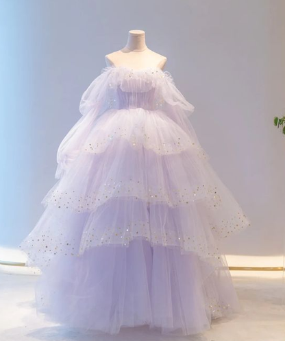 Women s tulle long ball gown prom dresses