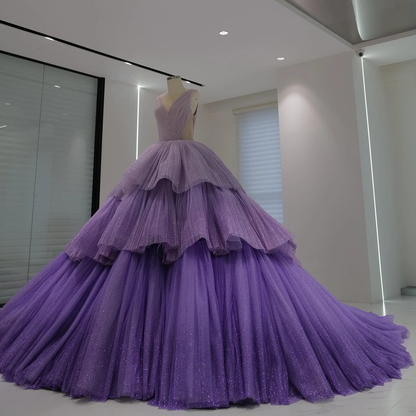 A Line Ball Gown Gorgeous Dresses Sparkly Tulle Dress Formal Dresses Tiered Ruffles Classy Celebrity Dress