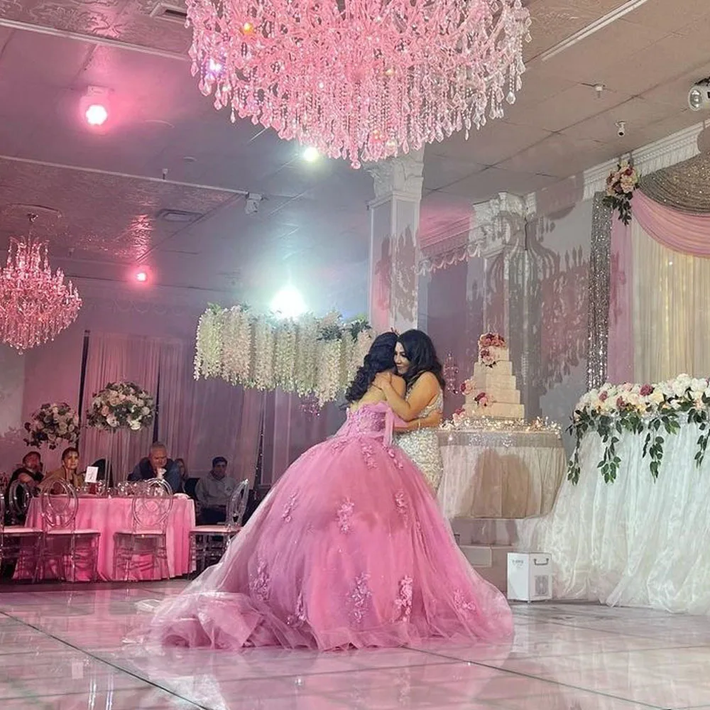 Ball Gown Sweet 16 Dress Off Shoulder Quinceanera Dresses Lace Dress with Appliques