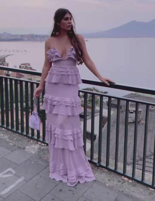 Lilac long prom dress Evening Gown Party Dress