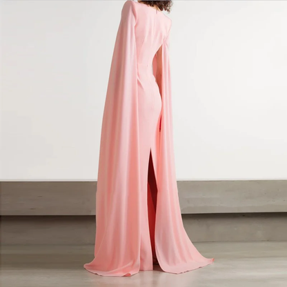 Women s Square Neck Evening Dress Long Sleeve New Fashion Gown