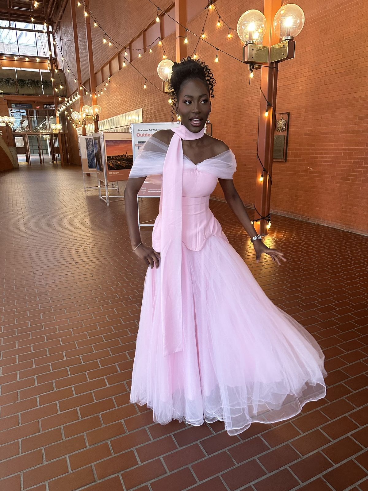 Sweet Off The Shoulder Pink Tulle Satin A Line Long Wedding Guest Dress Formal Bridesmaid Dress D1963