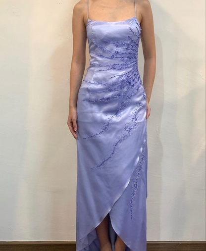 Chic Straps Lilac Evening Dress Formal Prom Party Gown cc2153