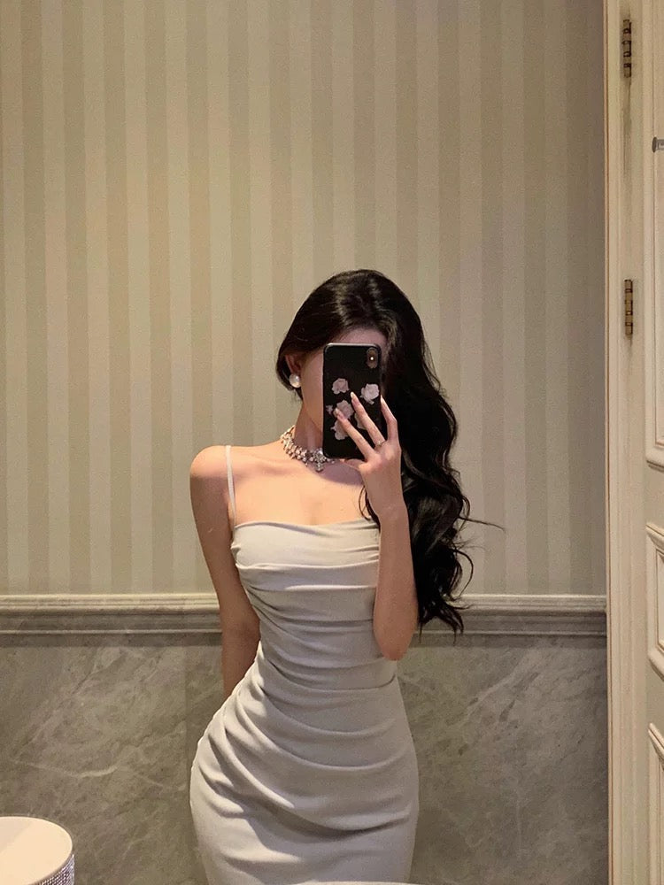 Sexy Sheath Spaghetti Straps Long Prom Dresses Birthday Outfits Evening Gown