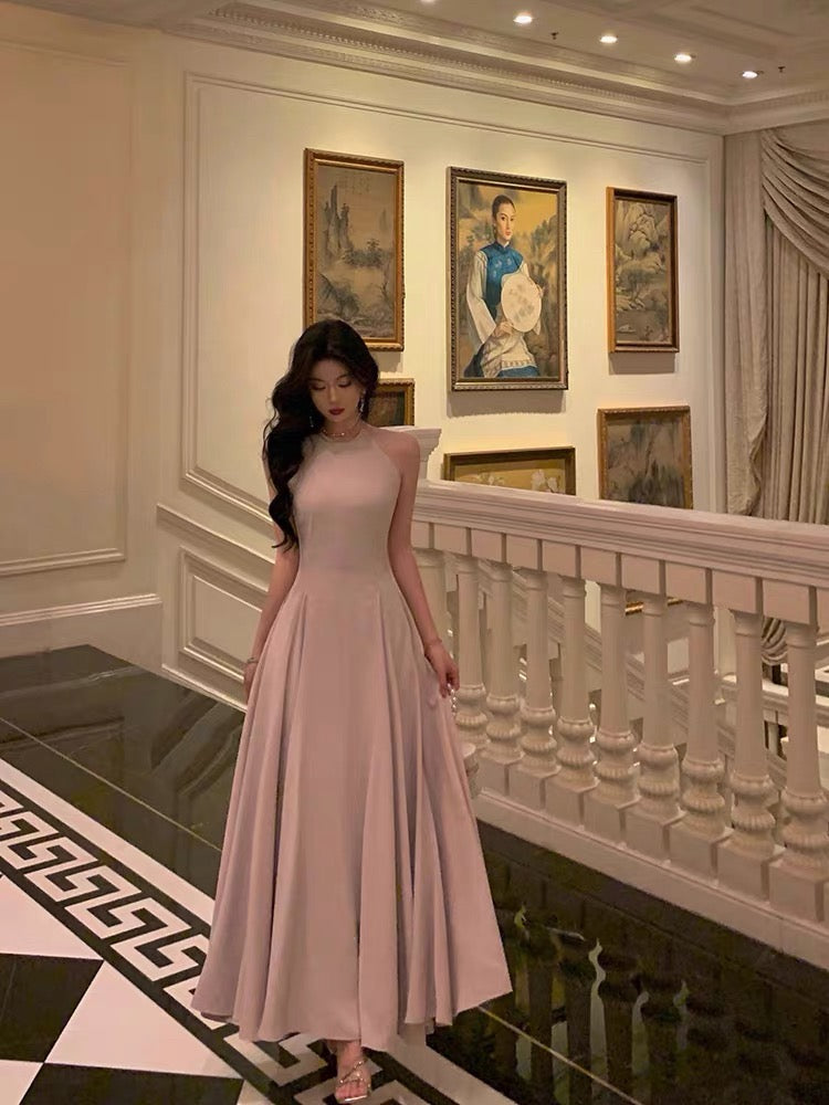 Classy A Line Scoop Neckline Long Light Pink Prom Dresses Birthday Outfits Evening Gown