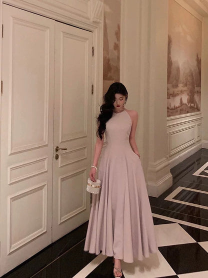 Classy A Line Scoop Neckline Long Light Pink Prom Dresses Birthday Outfits Evening Gown