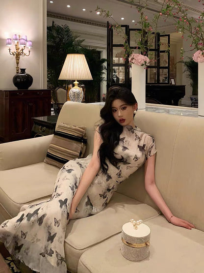 Classy Sheath High Neckline Chiffon Prom Dresses Birthday Outfits Evening Gown
