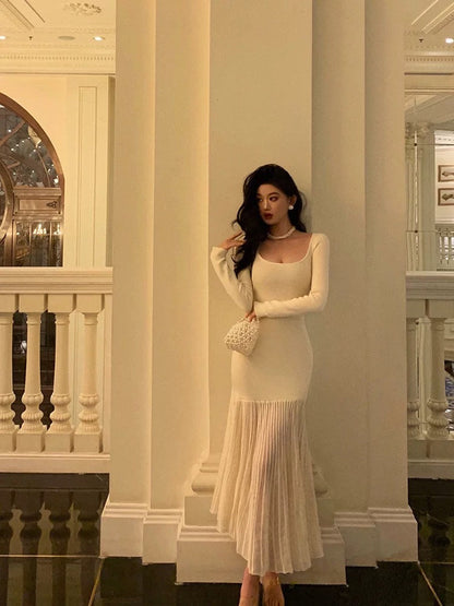 Classy Mermaid U Neckline Prom Dresses Birthday Outfits Evening Gown