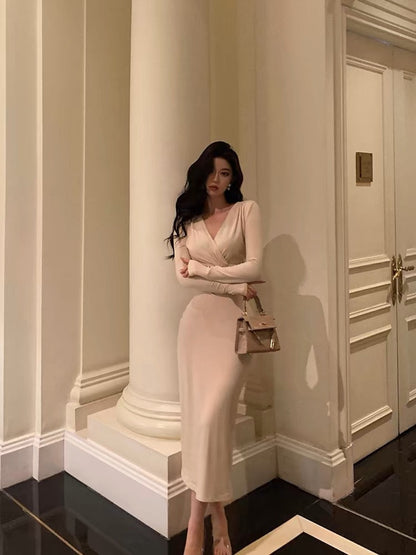 Classy Sheath V Neckline Prom Dresses Birthday Outfits Evening Gown
