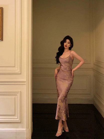 Classy Sheath Spaghetti Straps Lilac Prom Dresses Birthday Outfits Evening Gown