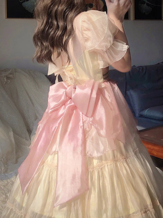 Vintage Ball Gown High Neckline Short Sleeves Holiday Dress Birthday Dresses Birthday Outfits