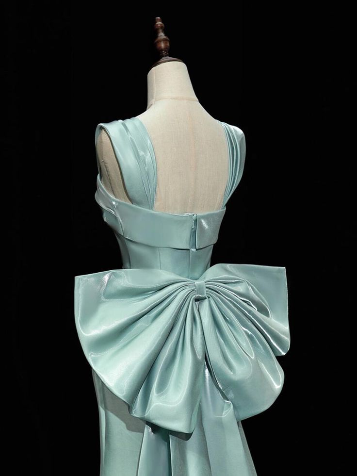 Simple Satin Long Prom Dress Long Formal Dress With Bow Evening Gowns
