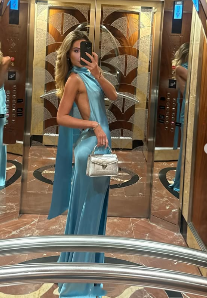 Modest Mermaid High Neckline Blue Evening Dress Long Prom Dresses SD2215