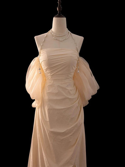 Pretty Mermaid Off The Shoulder Short Sleeves Long Prom Dress Evening Dress Formal Dress SD2142