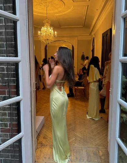 Pretty Mermaid Sweetheart Long Yellow Prom Dress Evening Dress Formal Dress SD2165