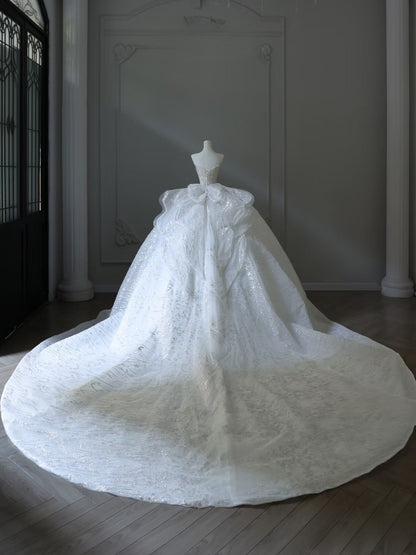 Timeless Ball Gown Sweetheart Sequin White Wedding Dresses Brides Dress