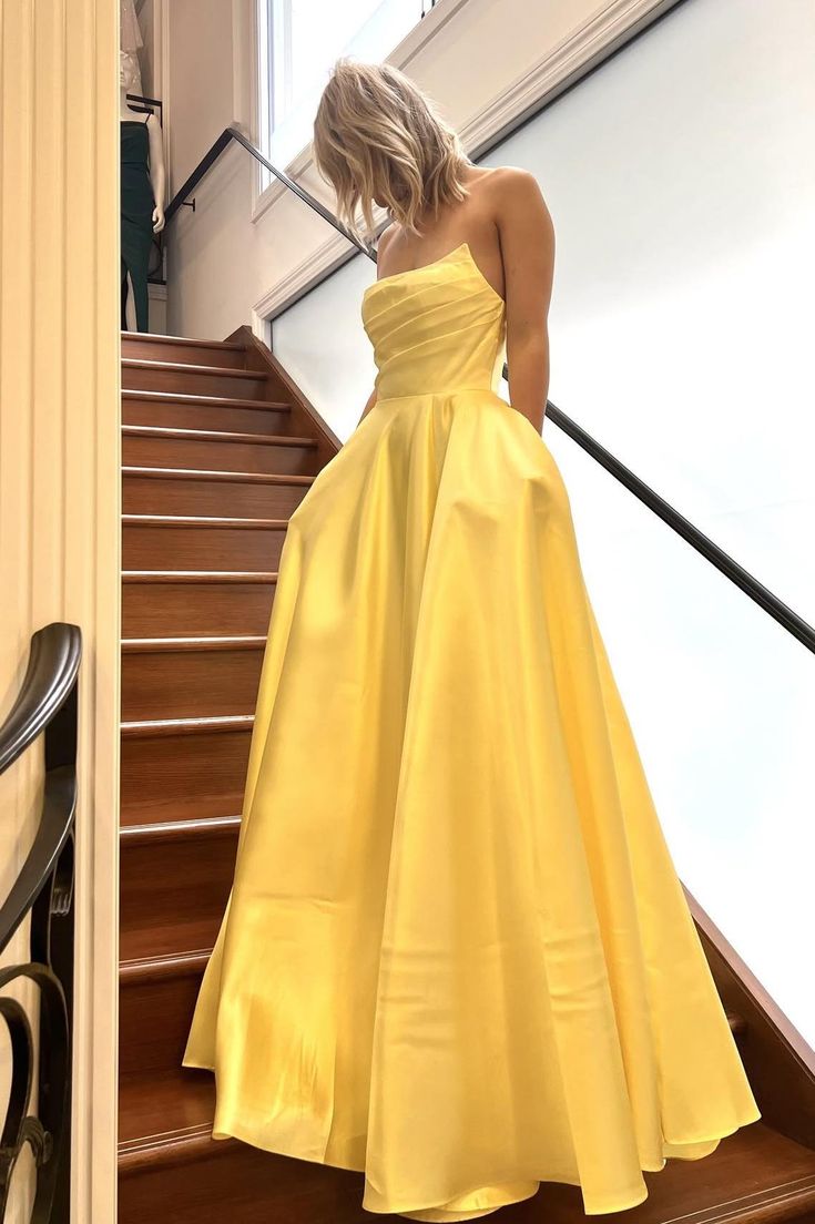 Pretty Strapless Sage Green Satin A-line Long Formal Gown Evening Dress