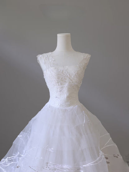 Timeless Ball Gown Jewel Neckline Sequin Sleeveless Wedding Dress Bridal Dresses